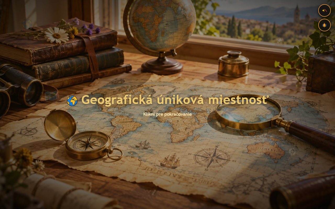 Ukážka aplikácie Geografická úniková miestnosť