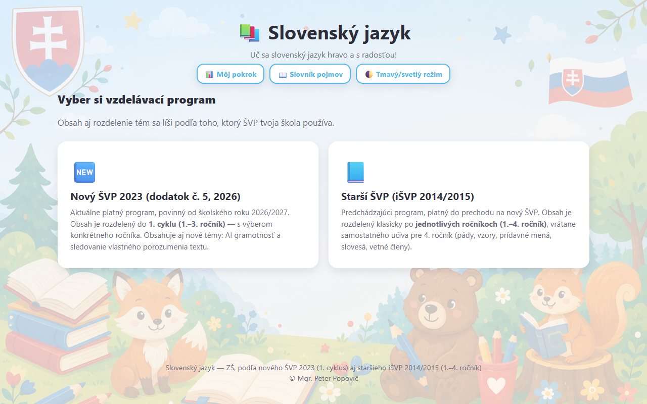 Ukážka aplikácie Slovenský jazyk – 1. stupeň ZŠ
