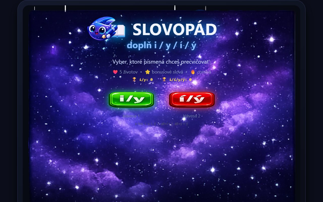 Ukážka aplikácie Slovopád: i/y/í/ý