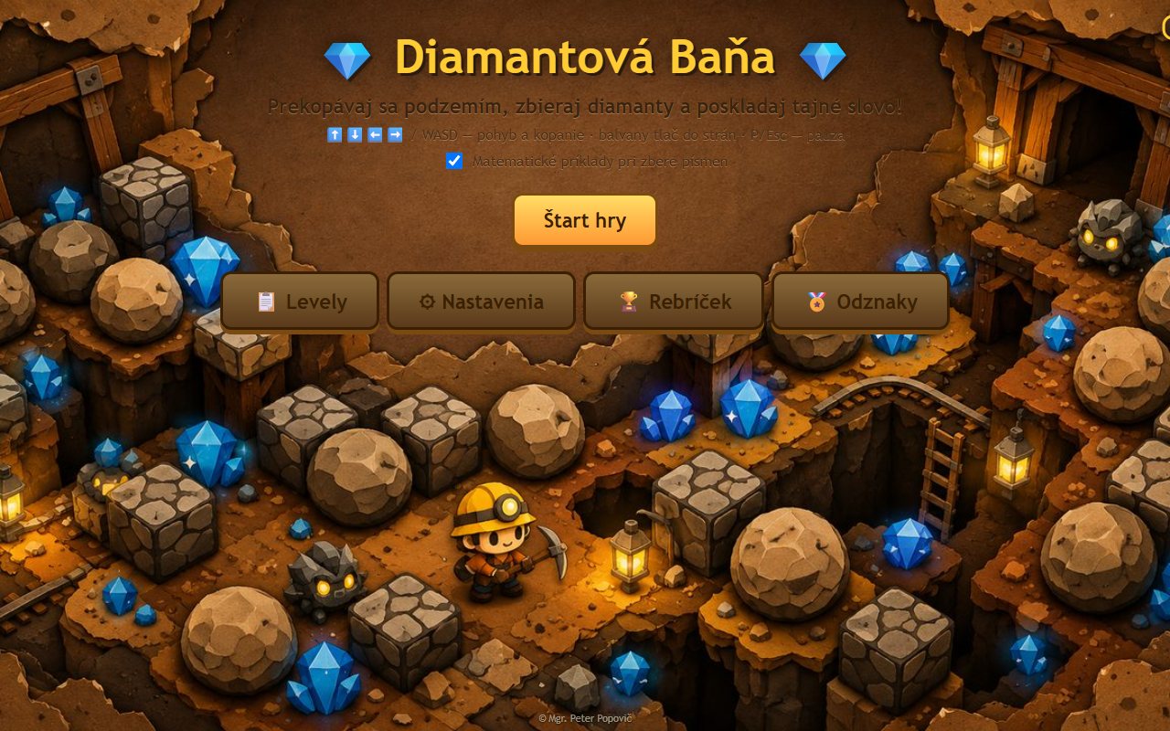 Ukážka aplikácie Diamantová baňa – matematická tajnička