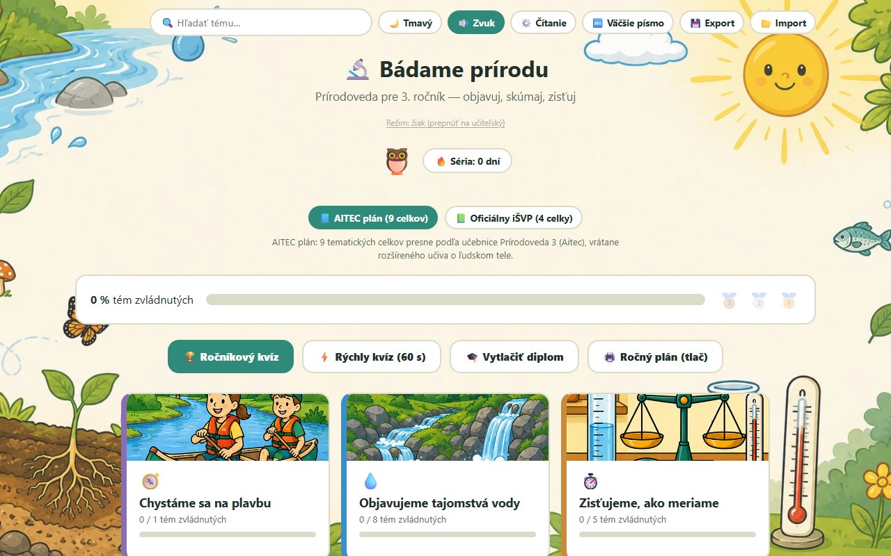 Ukážka aplikácie Bádame prírodu – Prírodoveda pre 3. ročník