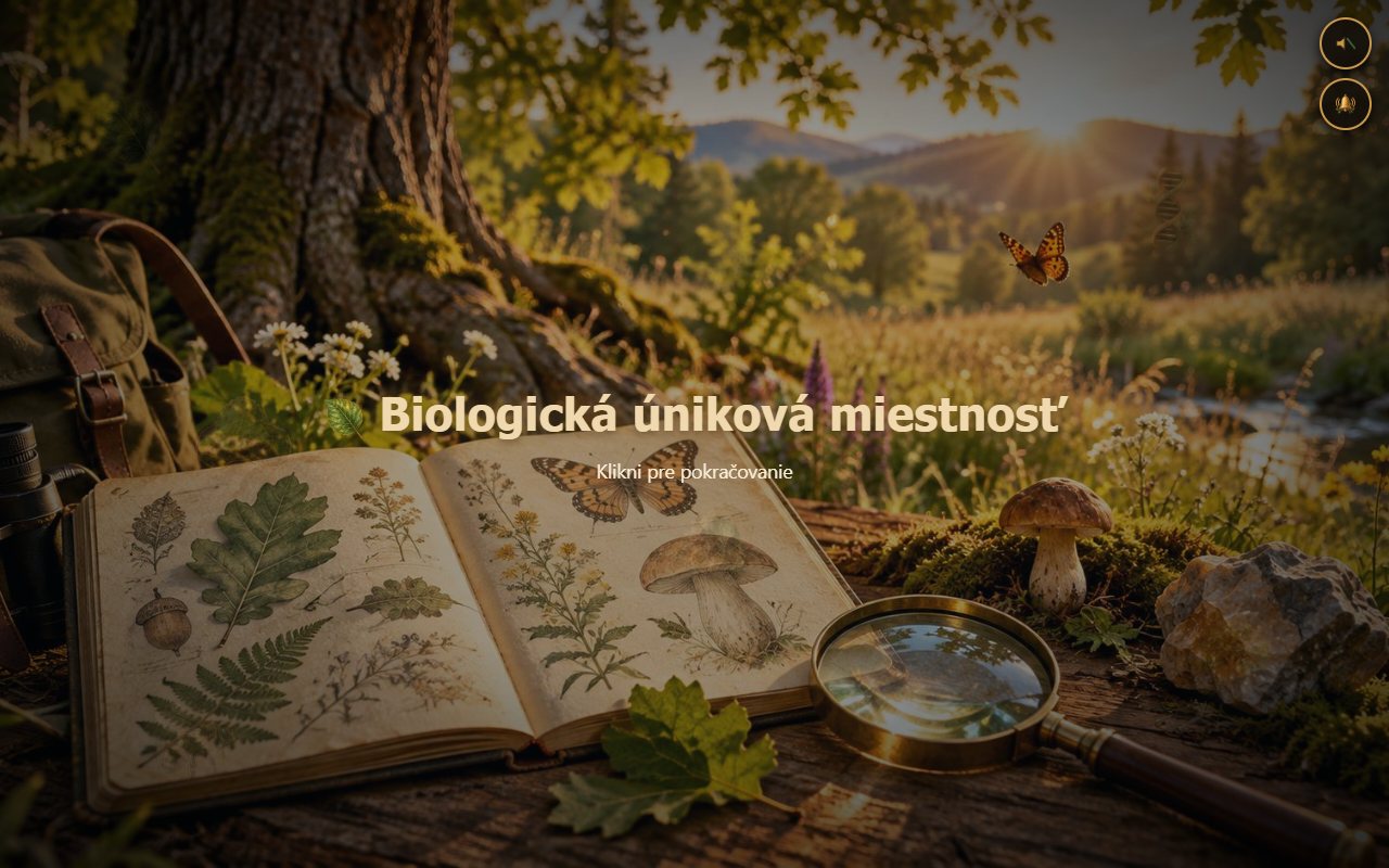 Ukážka aplikácie Biologická úniková miestnosť