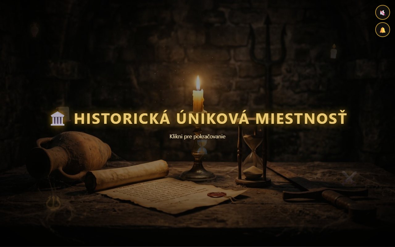 Ukážka aplikácie Historická úniková miestnosť