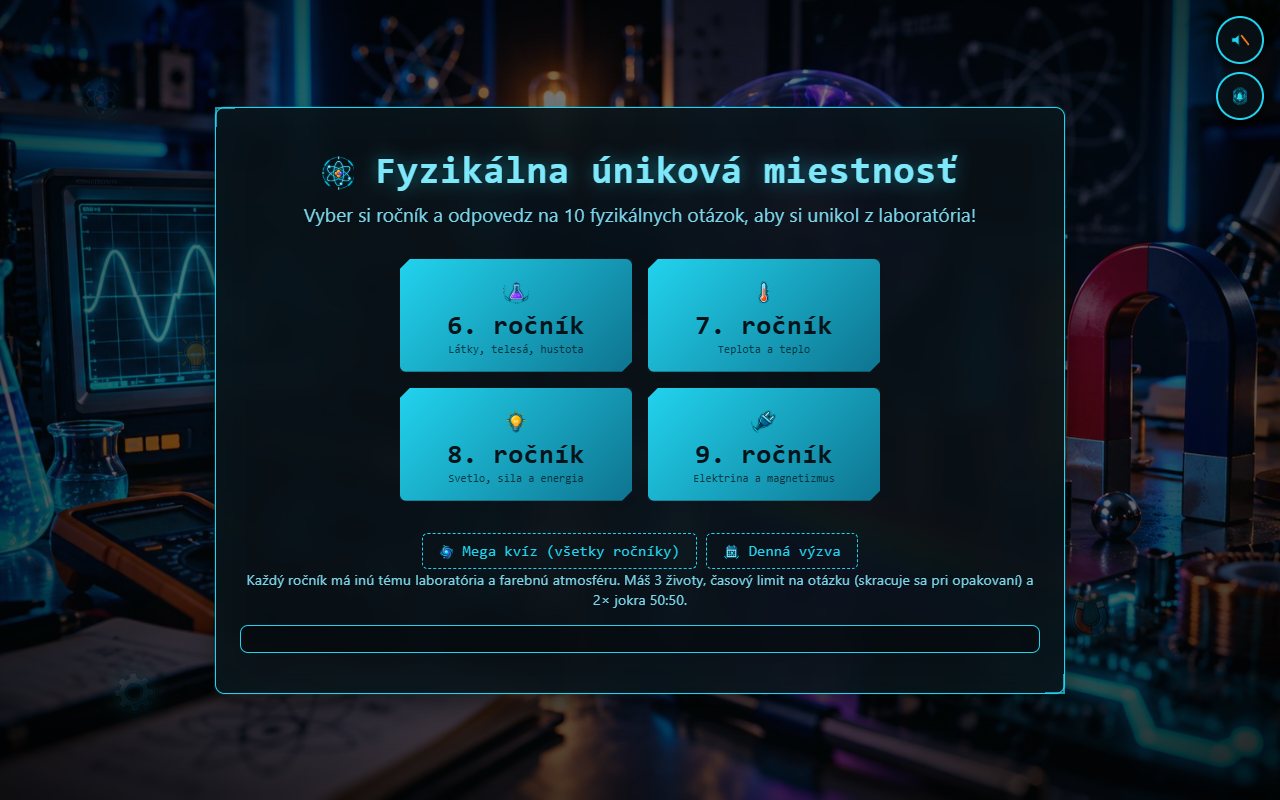 Ukážka 2: Fyzikálna úniková miestnosť